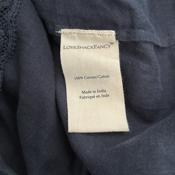 LOVE SHACK FANCY Navy Blue Cotton Short Dress Size Medium - Picture 6 of 8